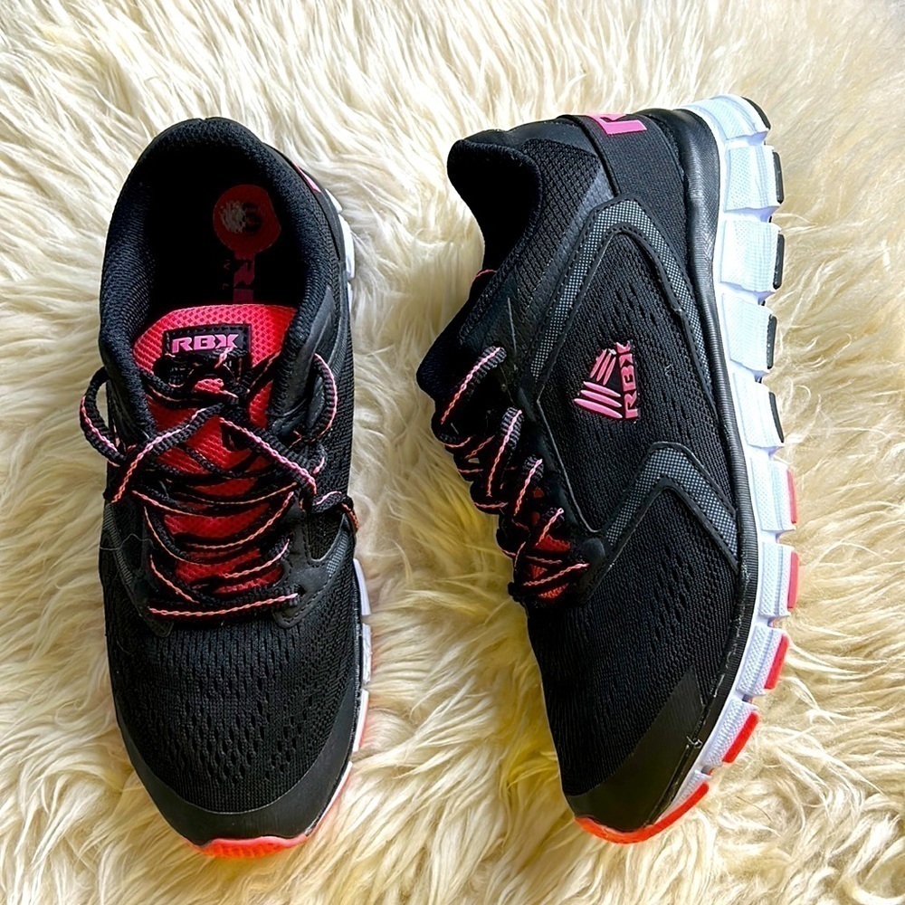 RbX women’s size 6 live life, active sneaker black & hot pink shoes